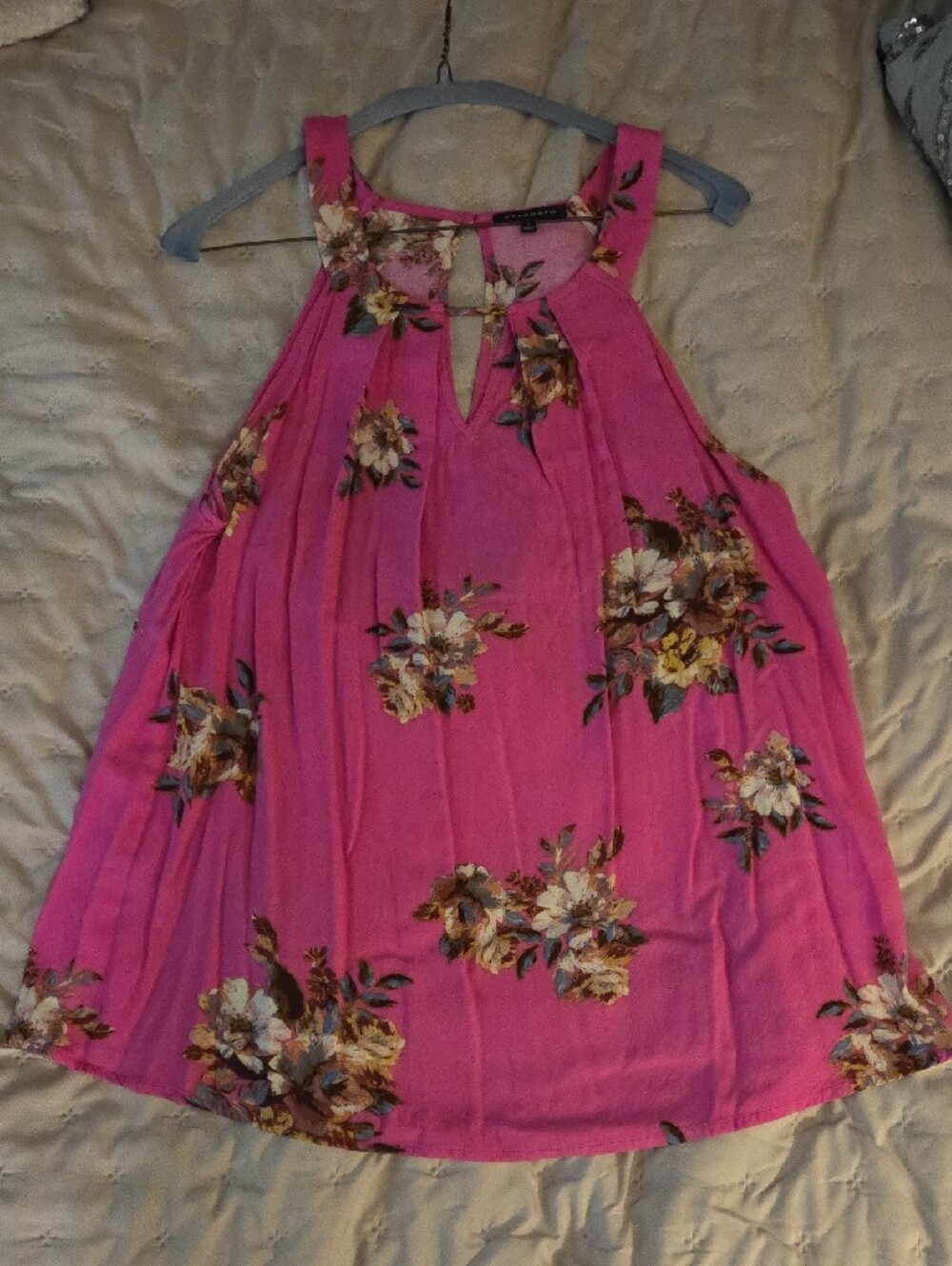 Staccato Bright Pink Floral Tank Top